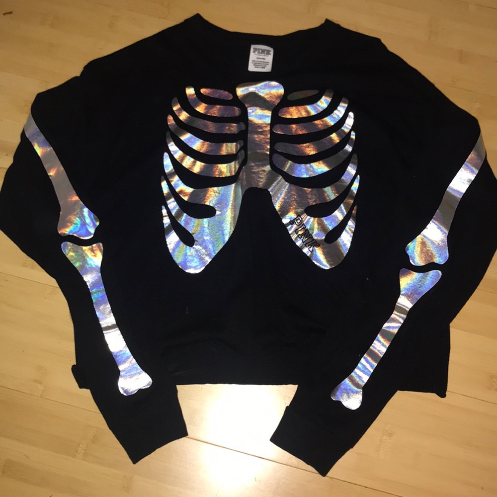 Victoria Secret Metallic Skeleton Long Sleeve Crop